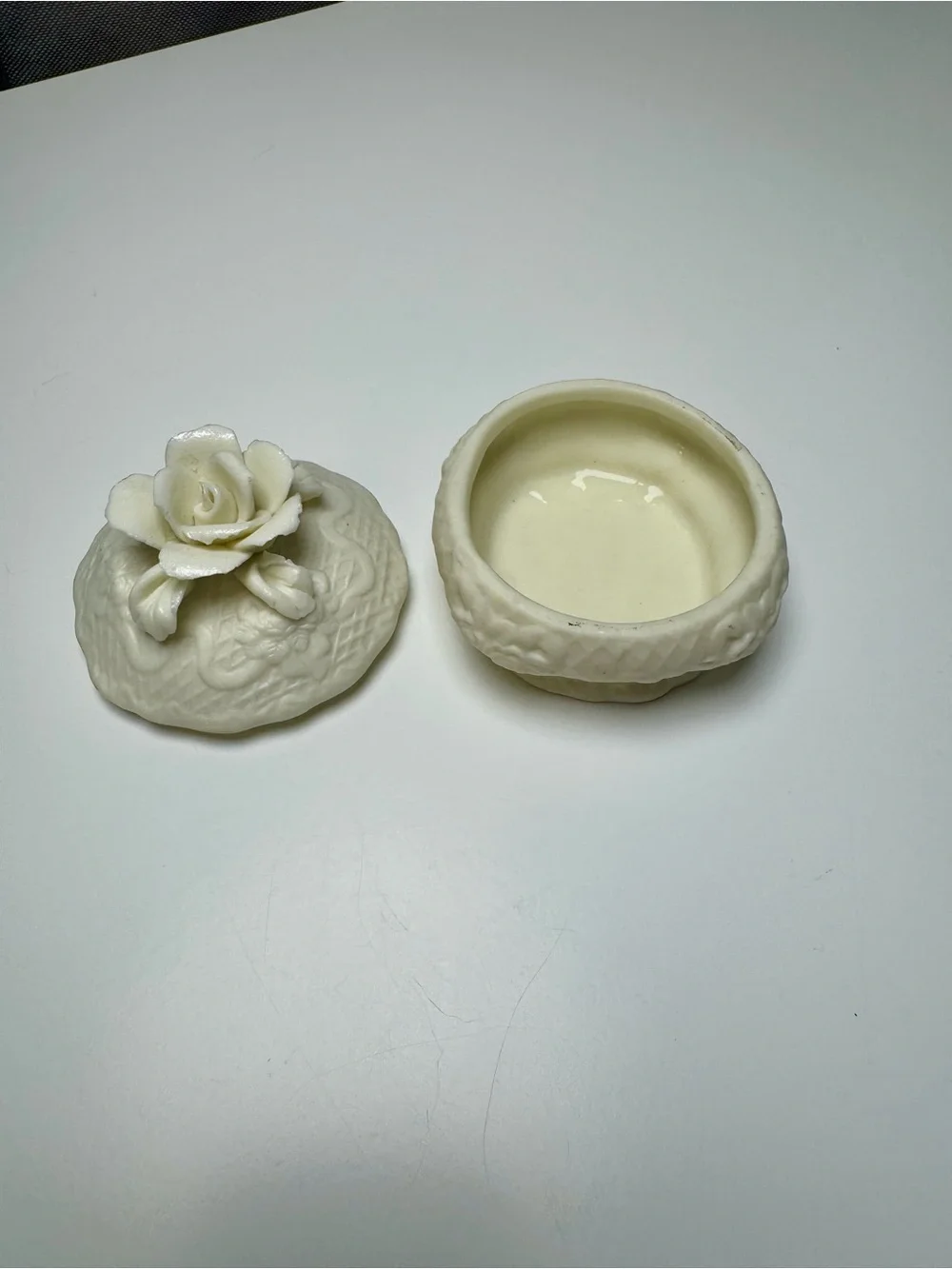 Decorative Cream Rose Ceramic Trinket Box - Home Accents